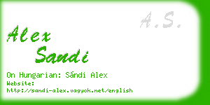 alex sandi business card